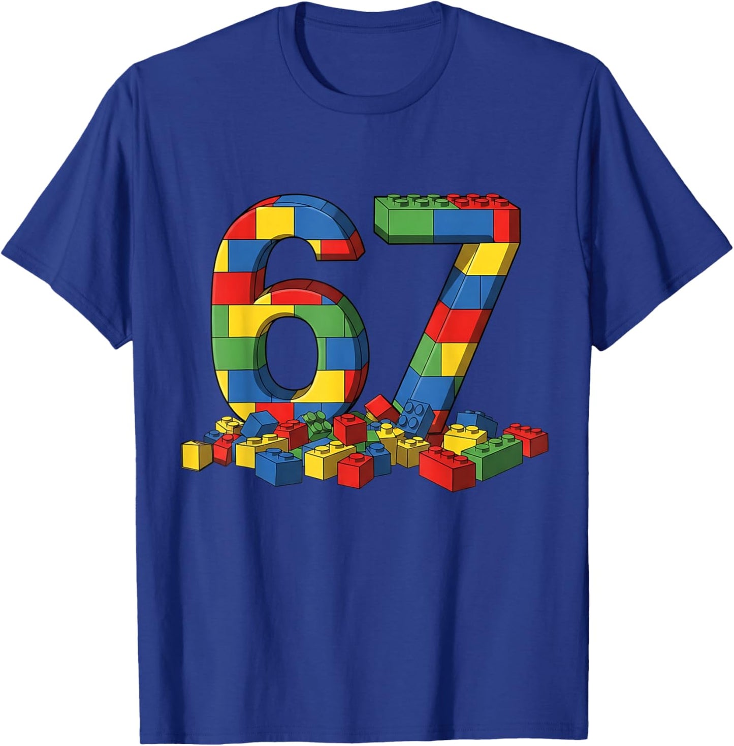 Number 67 Six Seven Meme Sixty-Seven Gen Alpha Birthday T-Shirt - T-Shirt | Royal