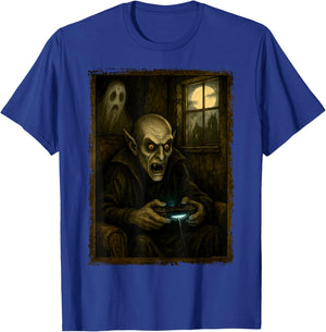 Scary Gaming Monster Style Halloween Gamer T-Shirt - T-Shirt | Royal