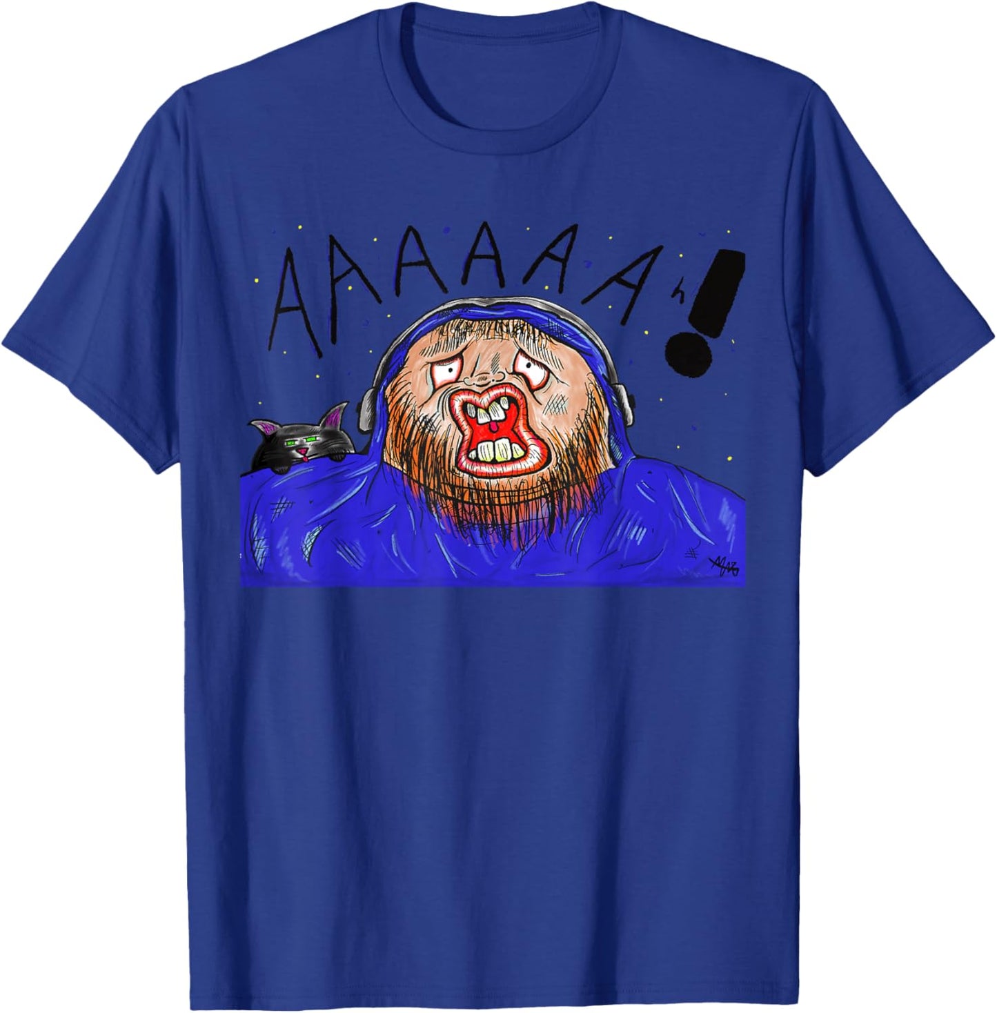 Gamer with and Kitty T-Shirt - T-Shirt | Royal