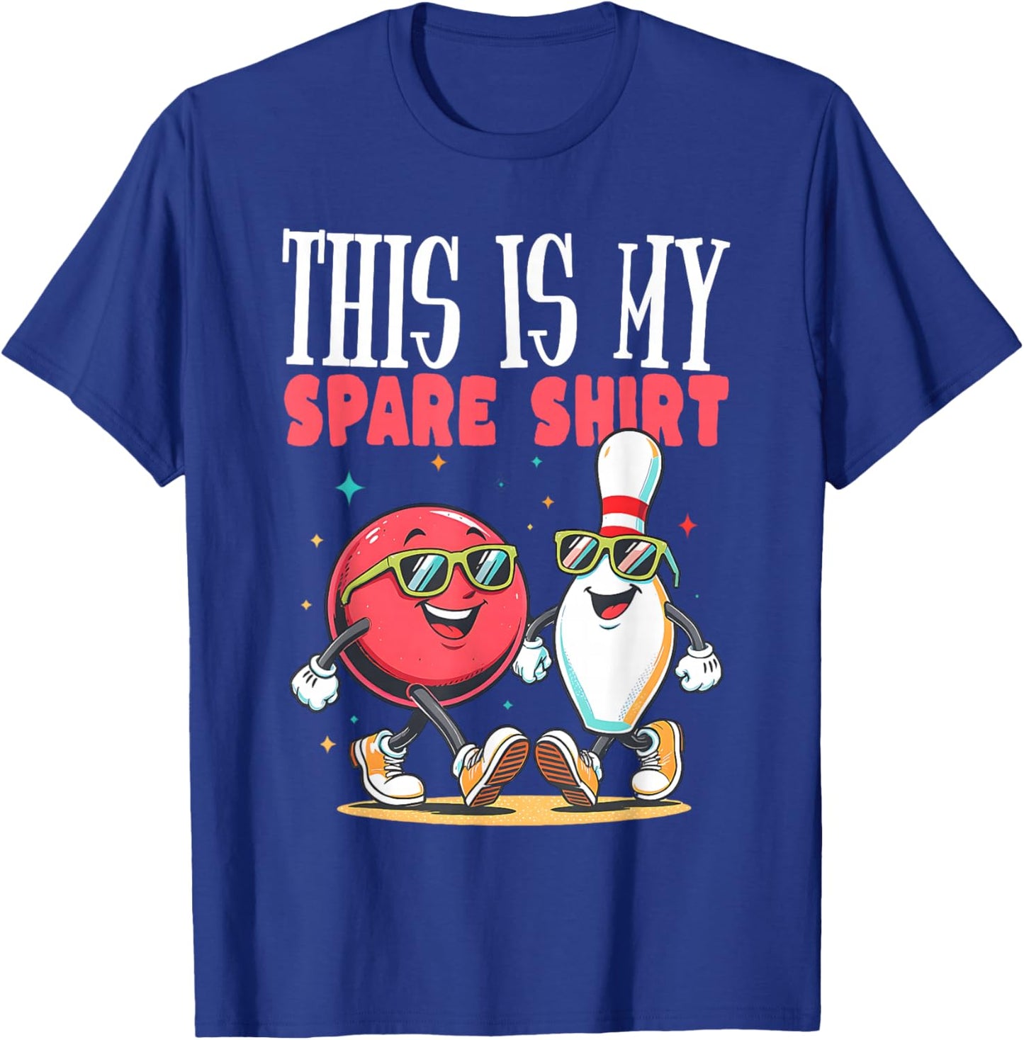 This is My Spare Retro Bowling Funny Bowler Team T-Shirt - T-Shirt | Royal