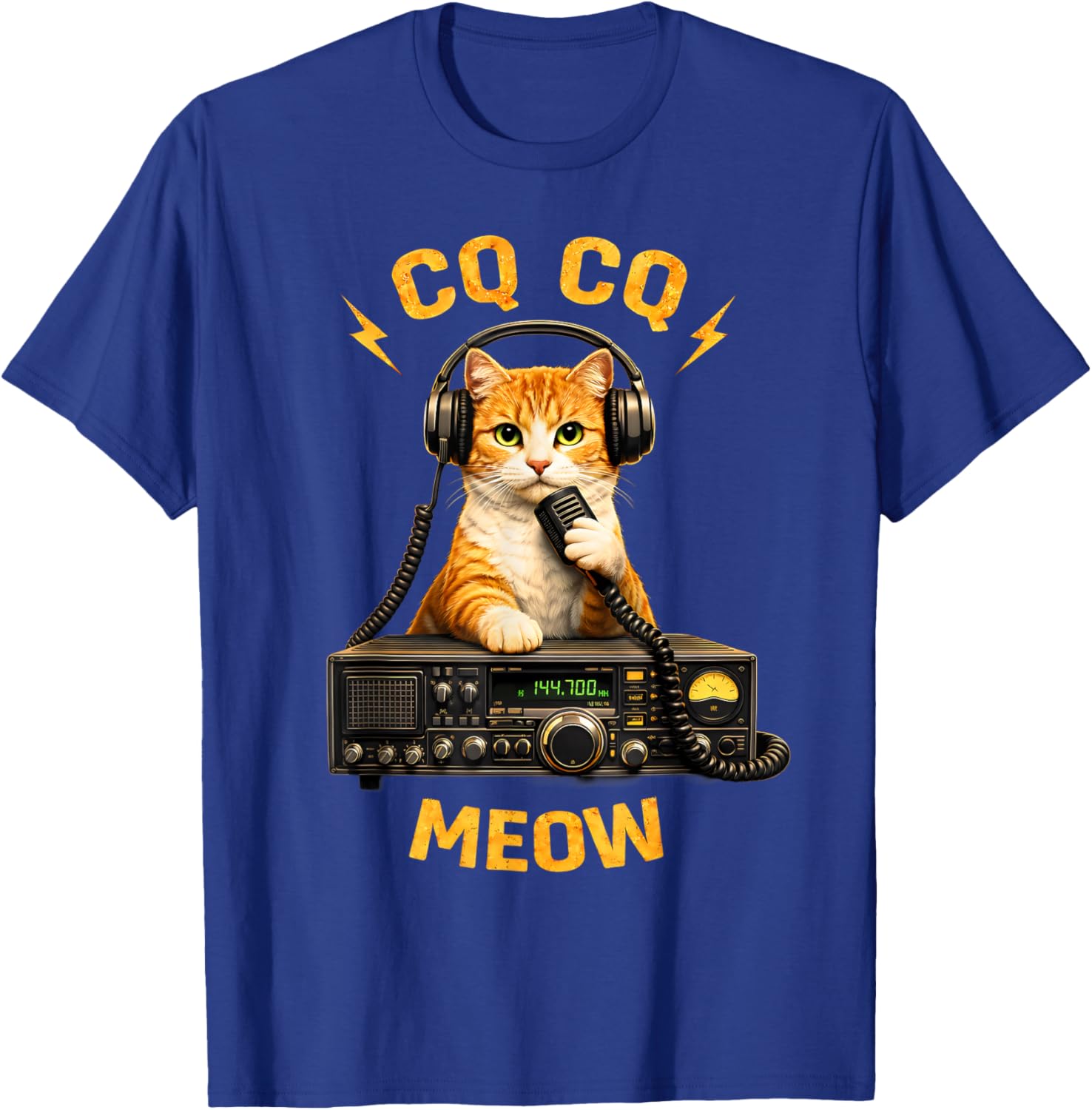 Funny Cat Ham Radio Operator T-Shirt - T-Shirt | Royal