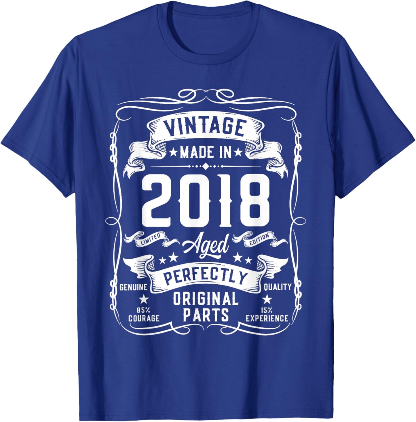 Vintage 2018 8yr 8th Birthday Gifts Boys Girls 8 Year Old T-Shirt - T-Shirt | Royal