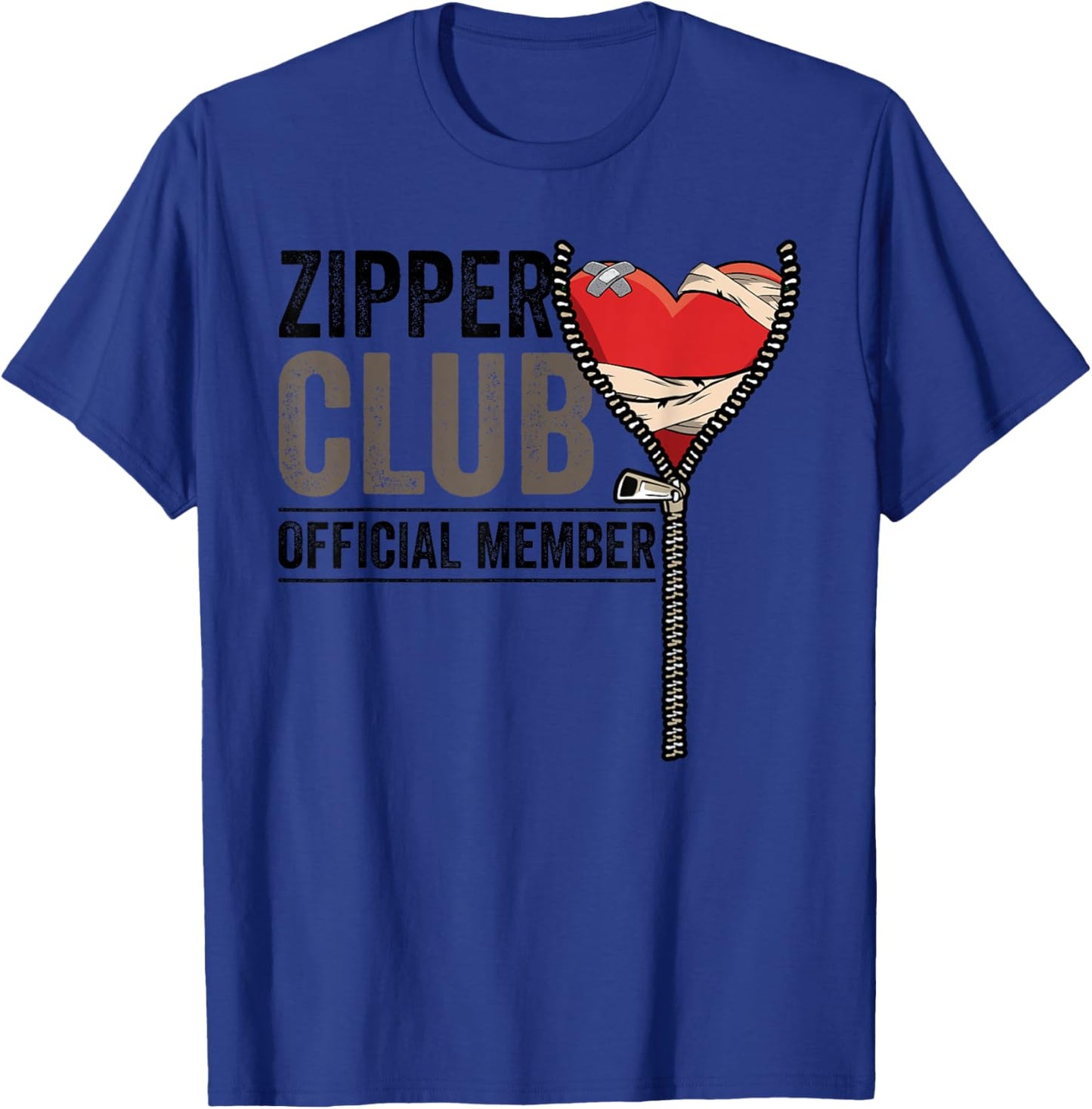 Open Heart Surgery Survivor Zipper Club Member Get Well Gift T-Shirt - T-Shirt | Royal