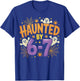 Haunted by 6-7 Halloween Ghosts and Spiders Design T-Shirt - T-Shirt | Royal