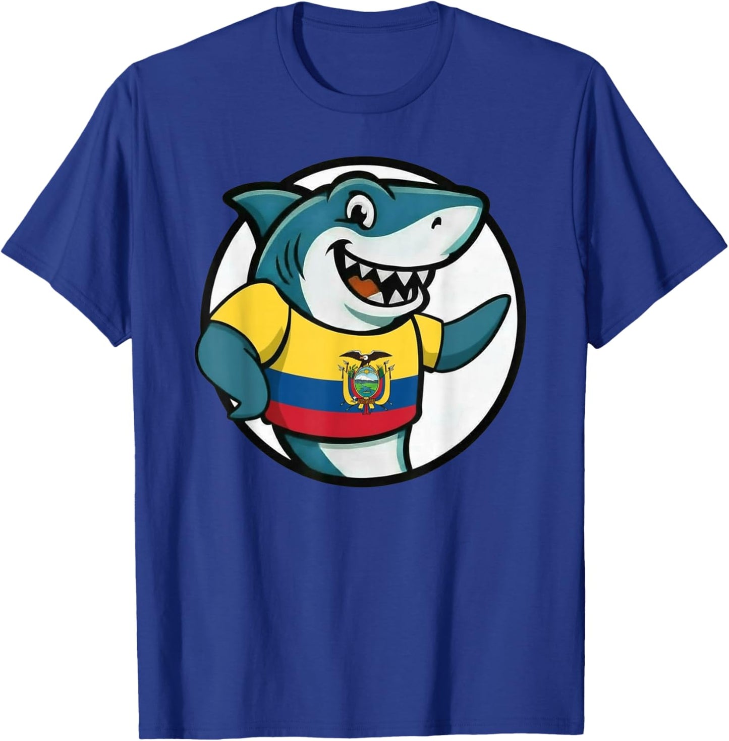 Ecuador Flag Shark Funny Ecuadorian T-Shirt - T-Shirt | Royal