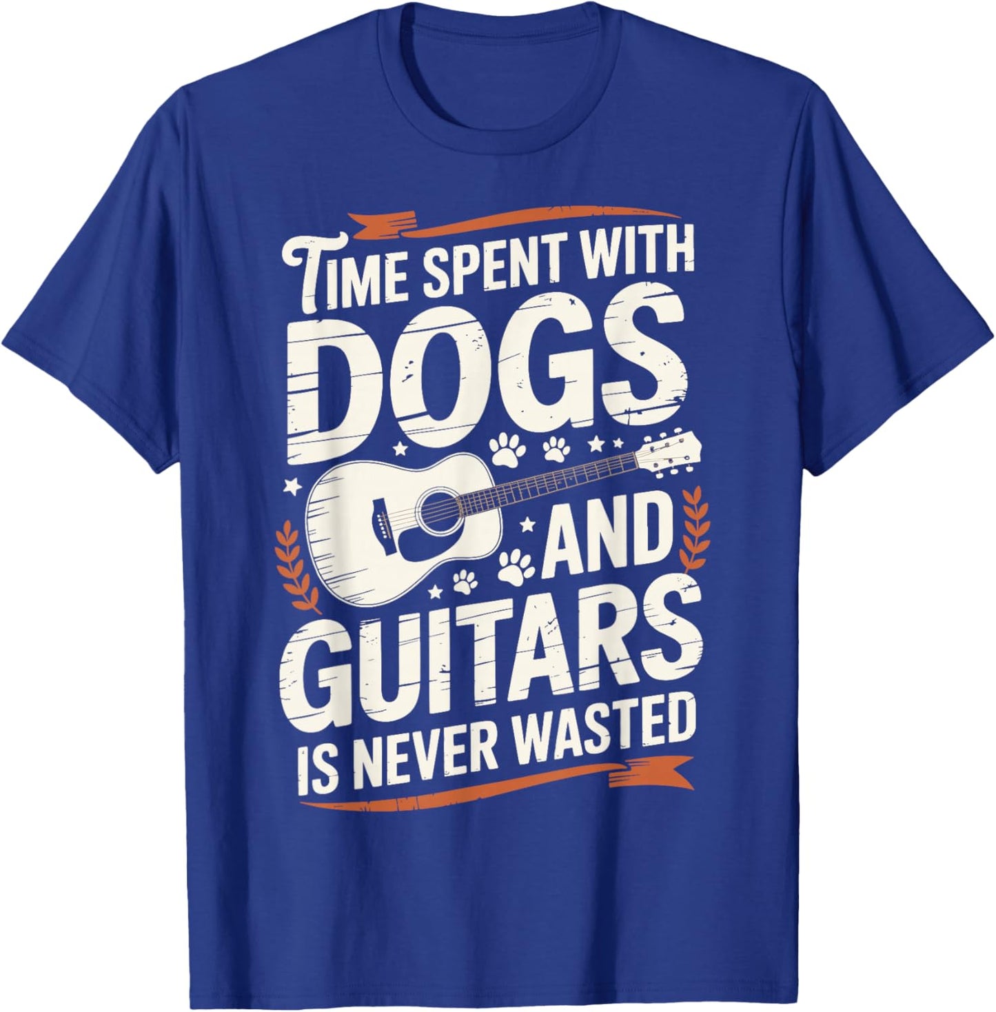 Time Spent with Dogs and Guitars is Never Wasted T-Shirt - T-Shirt | Royal