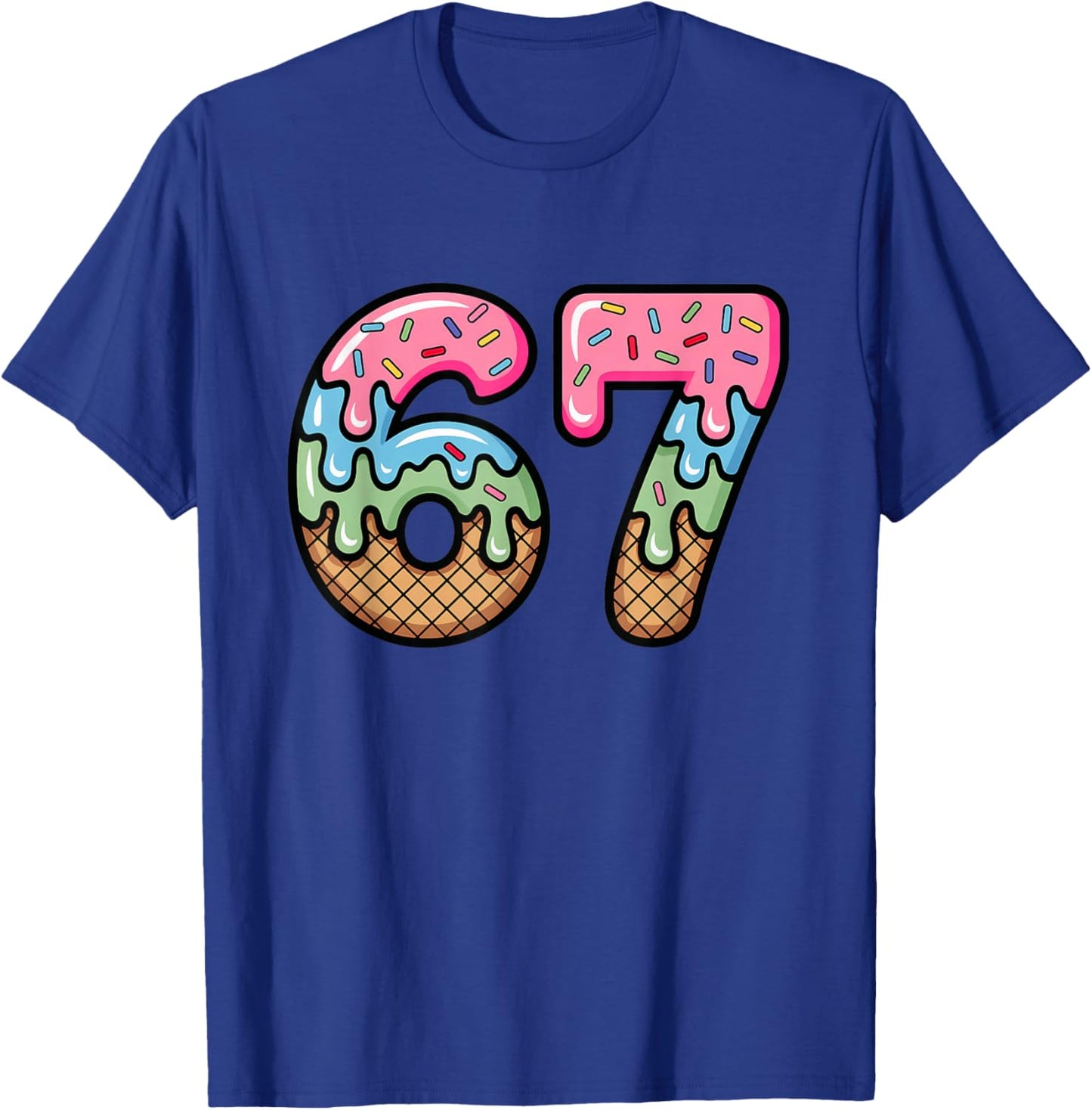 Ice Cream Drip Meme Funny Six Seven 67 Present T-Shirt - T-Shirt | Royal