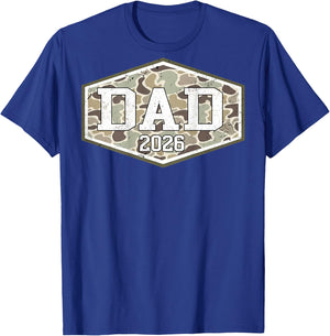 (ON Back) Camo Dad EST 2026 Camouflage New Dad Father's Day T-Shirt - T-Shirt | Royal
