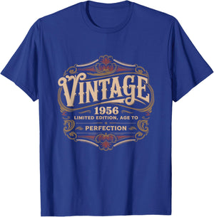 70th Birthday 2026, Funny Vintage Age, Born 1956 T-Shirt - T-Shirt | Royal