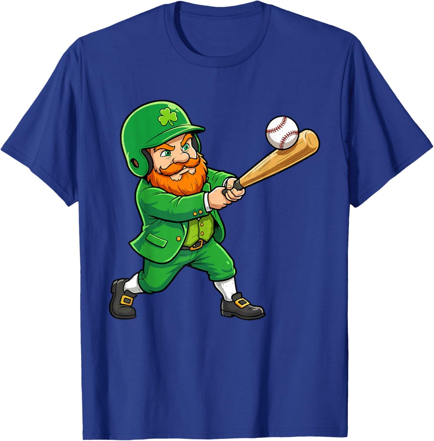 Leprechaun Baseball Green St Patricks Day Sport Men Boy Kids T-Shirt - T-Shirt | Royal