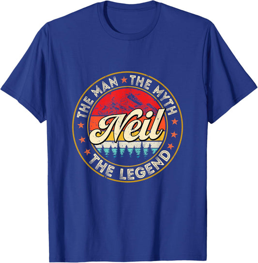 Neil The Man The Myth The Legend Personalized Name T-Shirt - T-Shirt | Royal