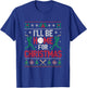 I’ll Be Home for Christmas Baseball Ugly Sweater Art T-Shirt - T-Shirt | Royal