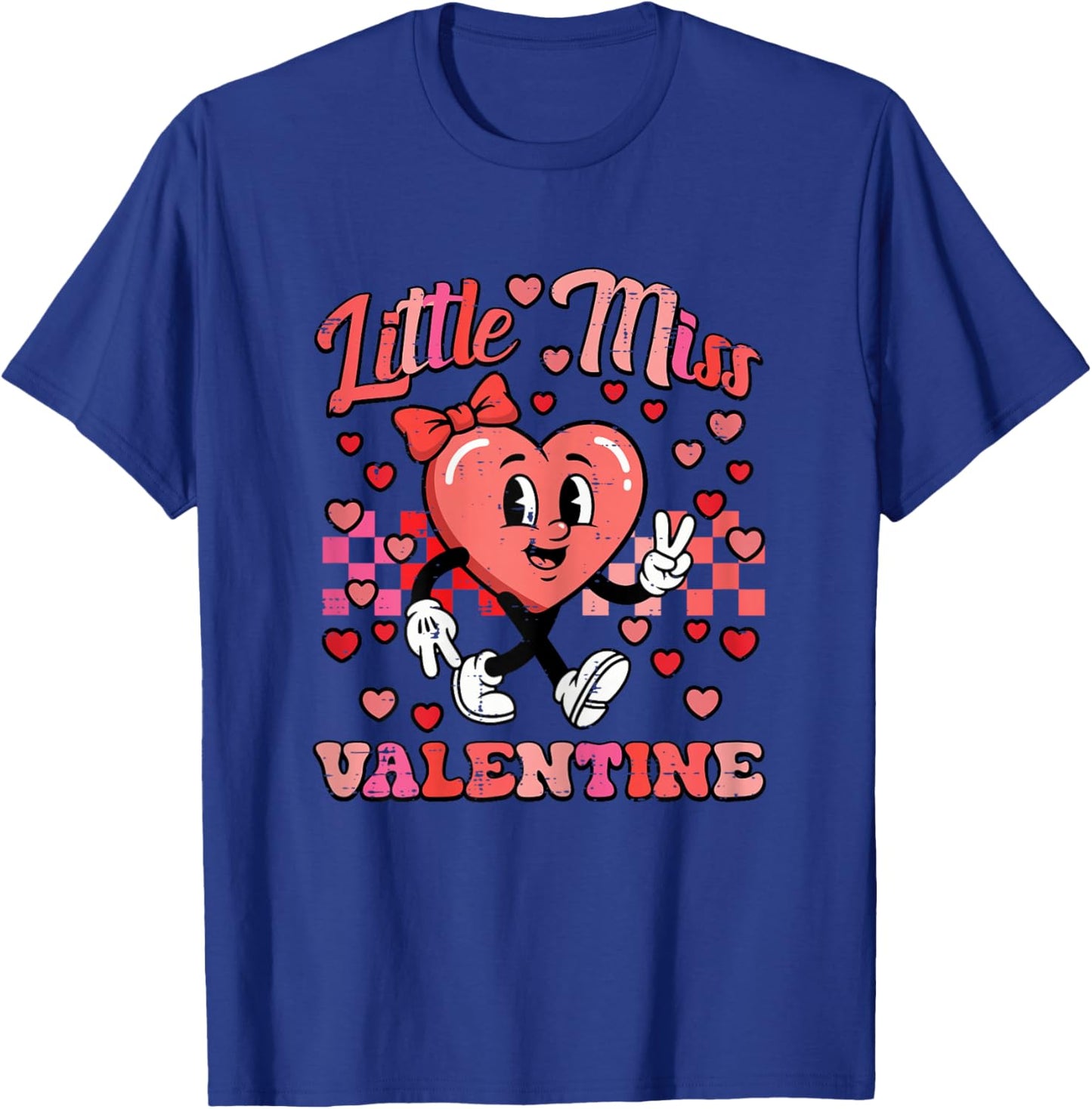 Little Miss Valentine Heart Valentines Day Girl Kids Toddler T-Shirt - T-Shirt | Royal