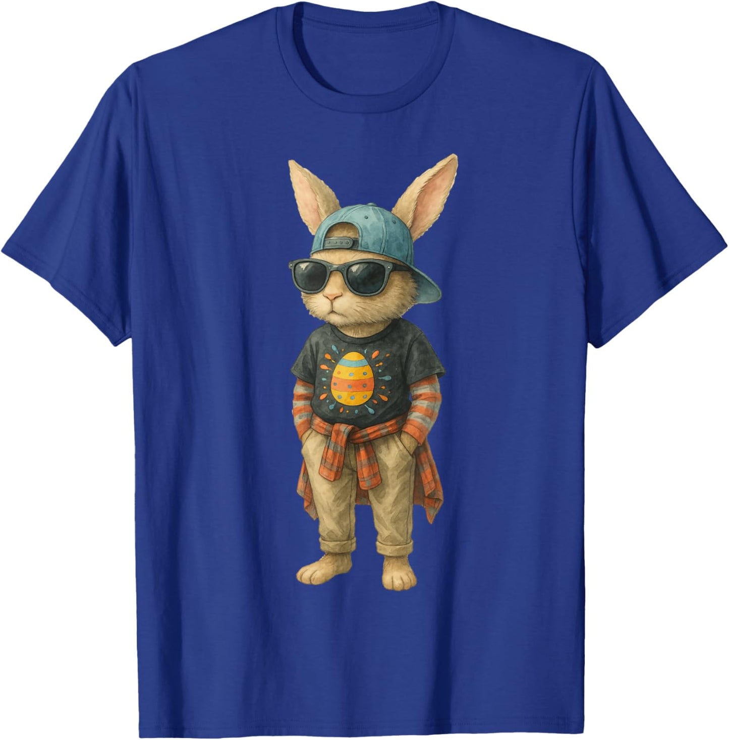 Bunny Face Sunglasses Happy Easter Day Rabbit Men Boys Kids T-Shirt - T-Shirt | Royal