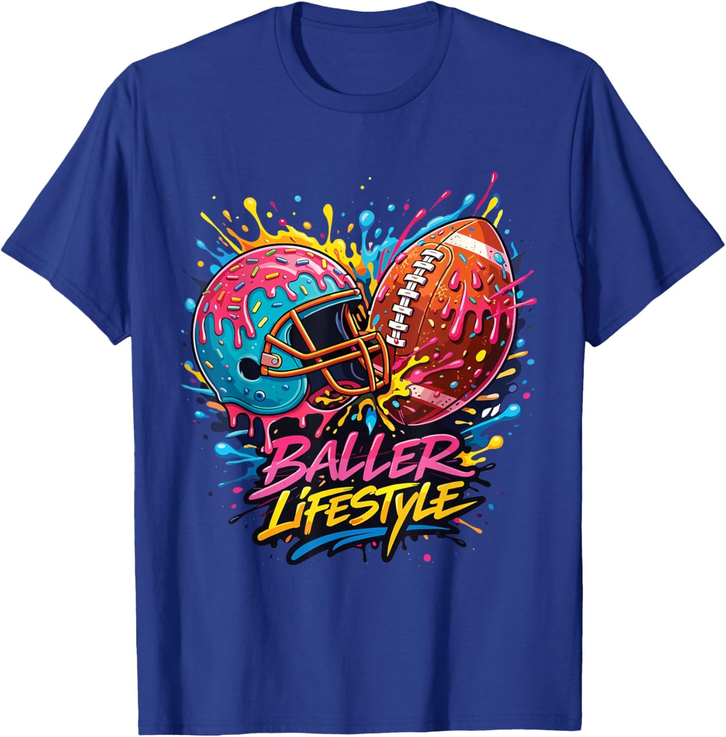 Football Drip Ice Cream Baller Lifestyle T-Shirt - T-Shirt | Royal