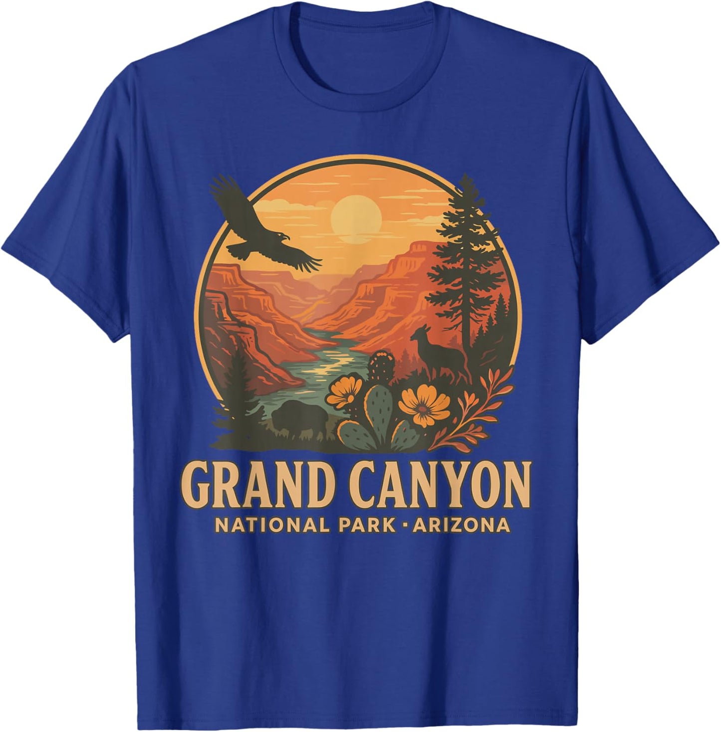 Grand Canyon National Park Hiking Souvenir Adventure Outdoor T-Shirt - T-Shirt | Royal