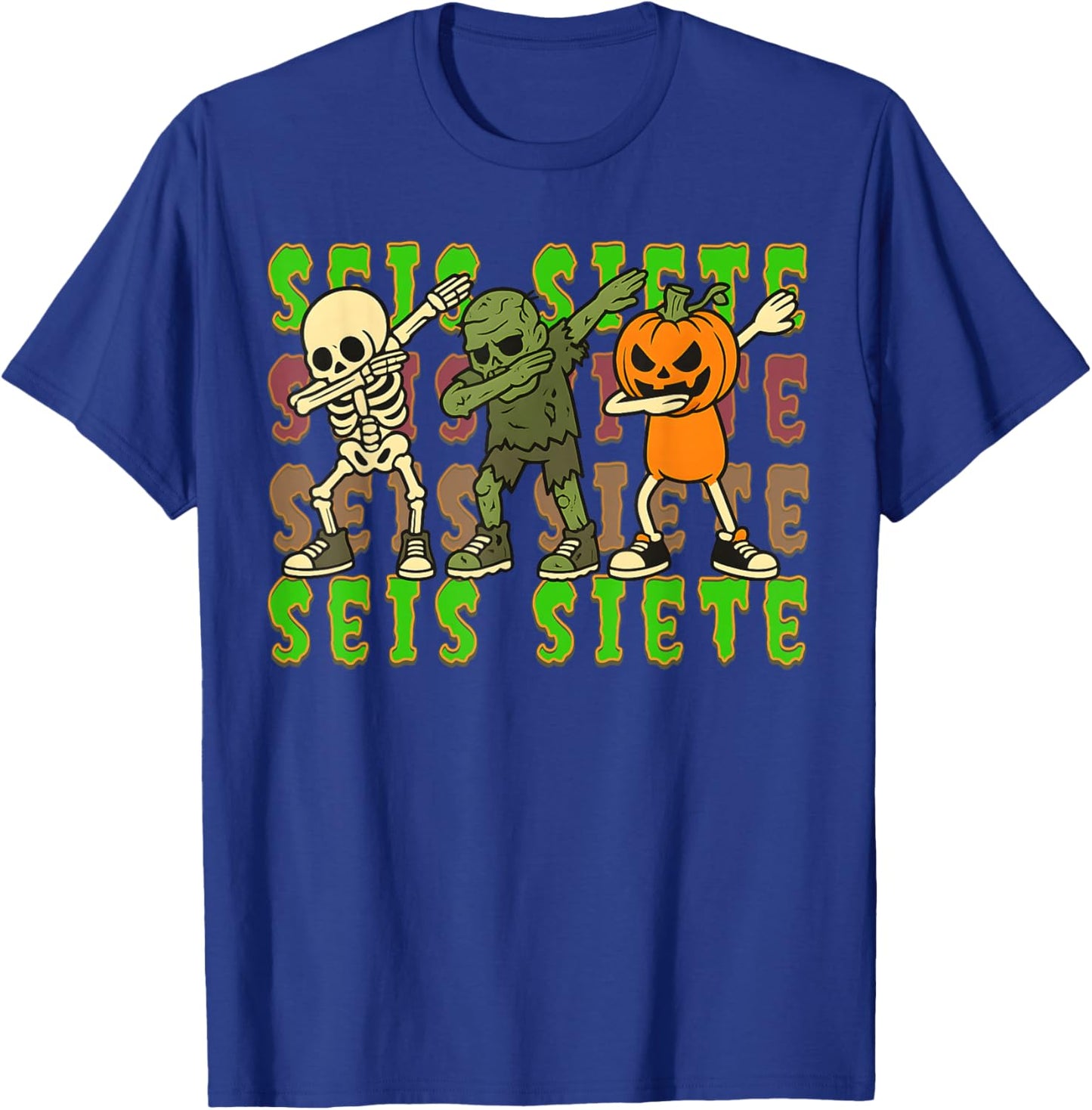 SEIS Siete Spanish Halloween 67 Boys Kids Six Seven Espanol T-Shirt - T-Shirt | Royal