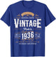 Vintage 1936 Label 90th Birthday Gift Men Women 90 Year Old T-Shirt - T-Shirt | Royal