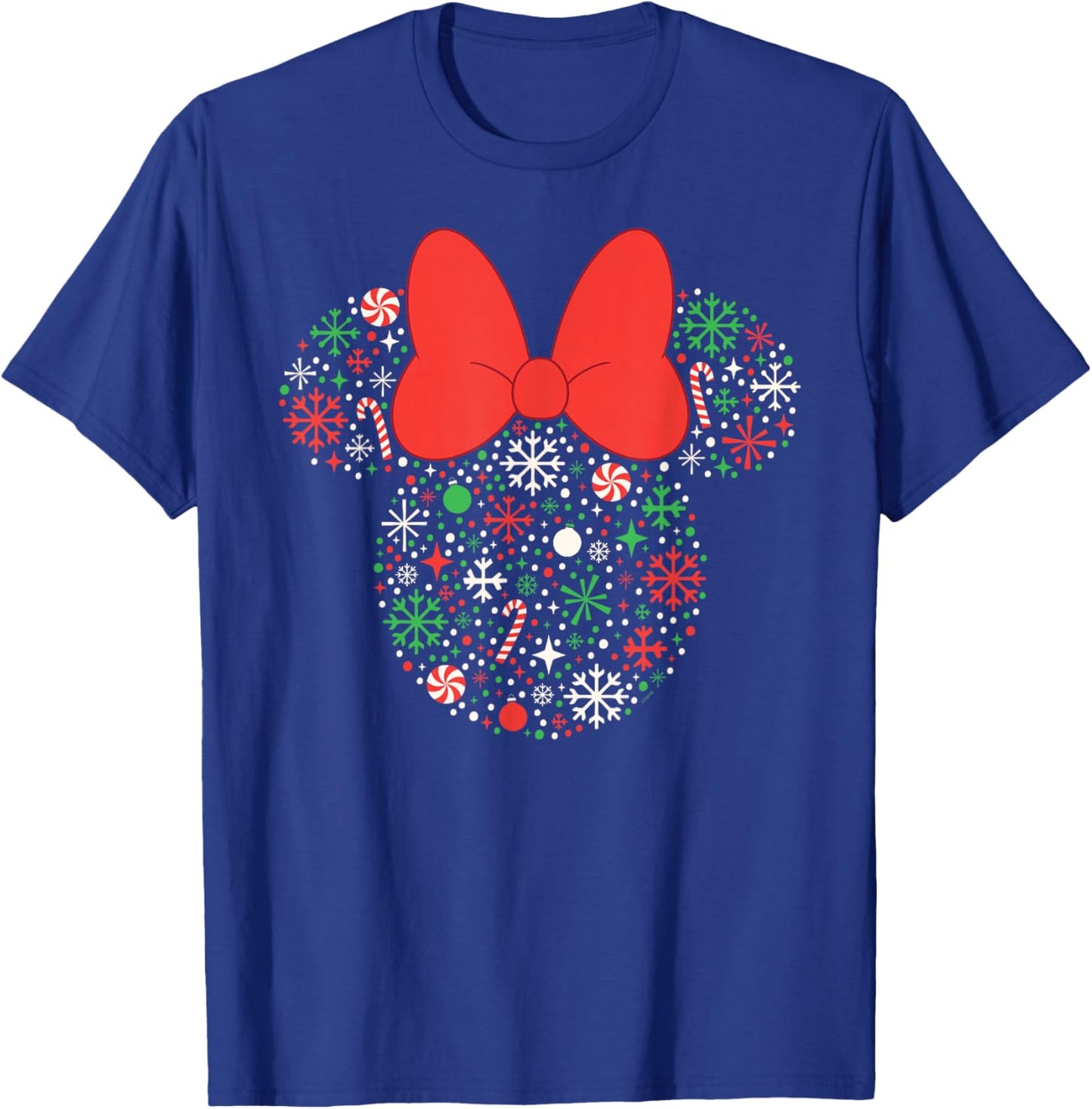 Disney Minnie Mouse Christmas Holiday Festive Filled Icon T-Shirt - T-Shirt | Royal