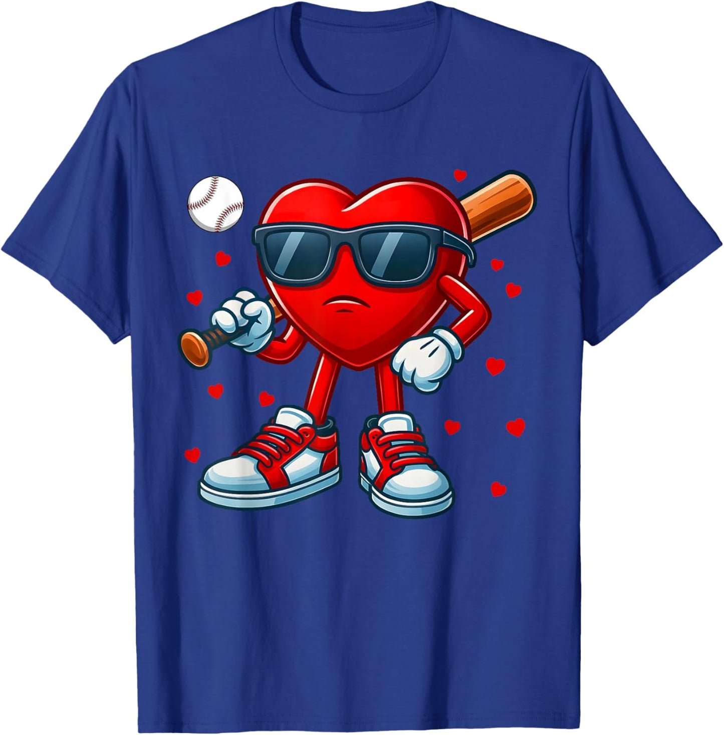 Funny Heart Love Baseball Valentine Outfit Men Boy T-Shirt - T-Shirt | Royal