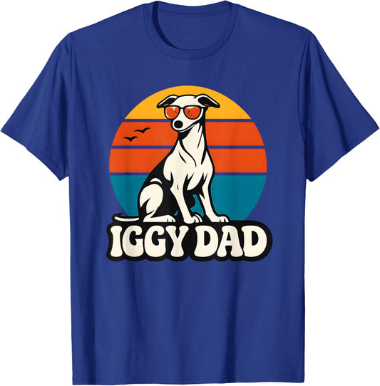 Iggy Dad Italian Greyhound Dog Retro T-Shirt - T-Shirt | Royal