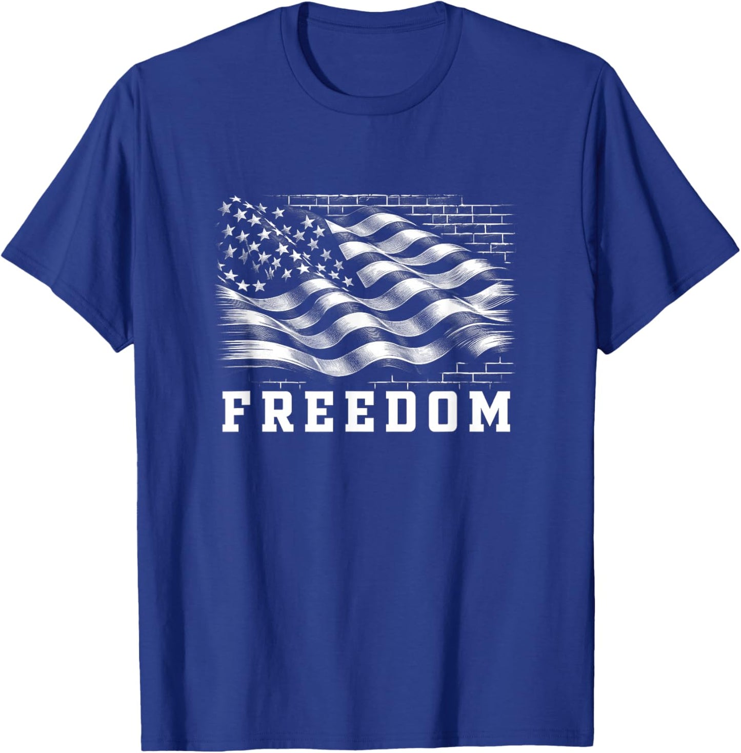USA Flag Freedom T Shirt 4th of July Shirt Freedom T-Shirt - T-Shirt | Royal