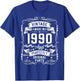 Vintage 1990 36yr 36th Birthday Gifts 36 Years Old T-Shirt - T-Shirt | Royal