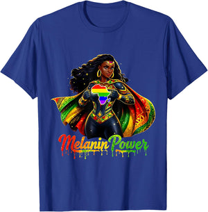 African Pride Strong Melanin Queen Black Woman T-Shirt - T-Shirt | Royal