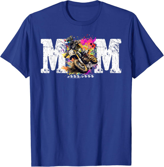 Mom Motocross Birthday T-Shirt - T-Shirt | Royal