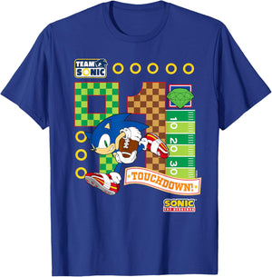 Sonic The Hedgehog - Team Sonic Touchdown T-Shirt - T-Shirt | Royal