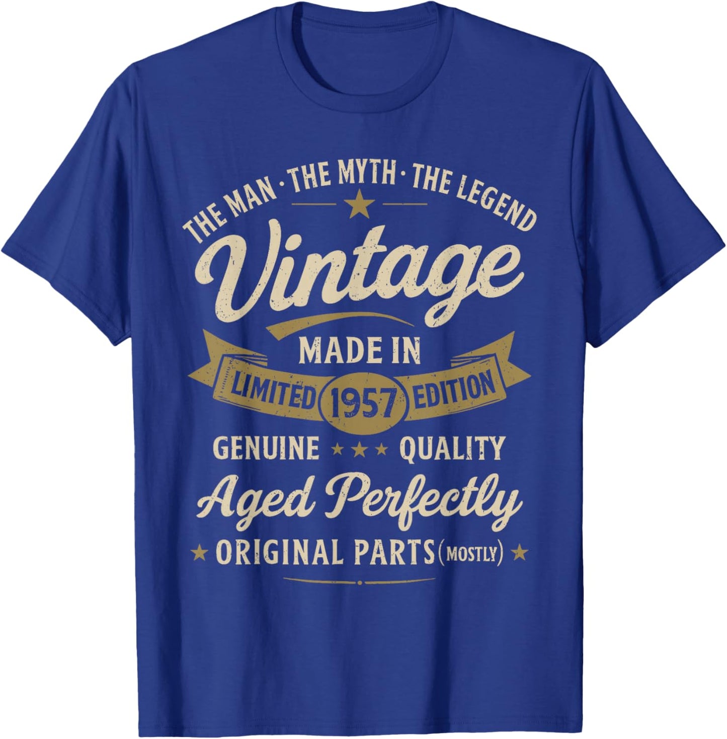 69th Birthday Gift Vintage 1957 Men Funny 69 Years Old 1957 T-Shirt - T-Shirt | Royal