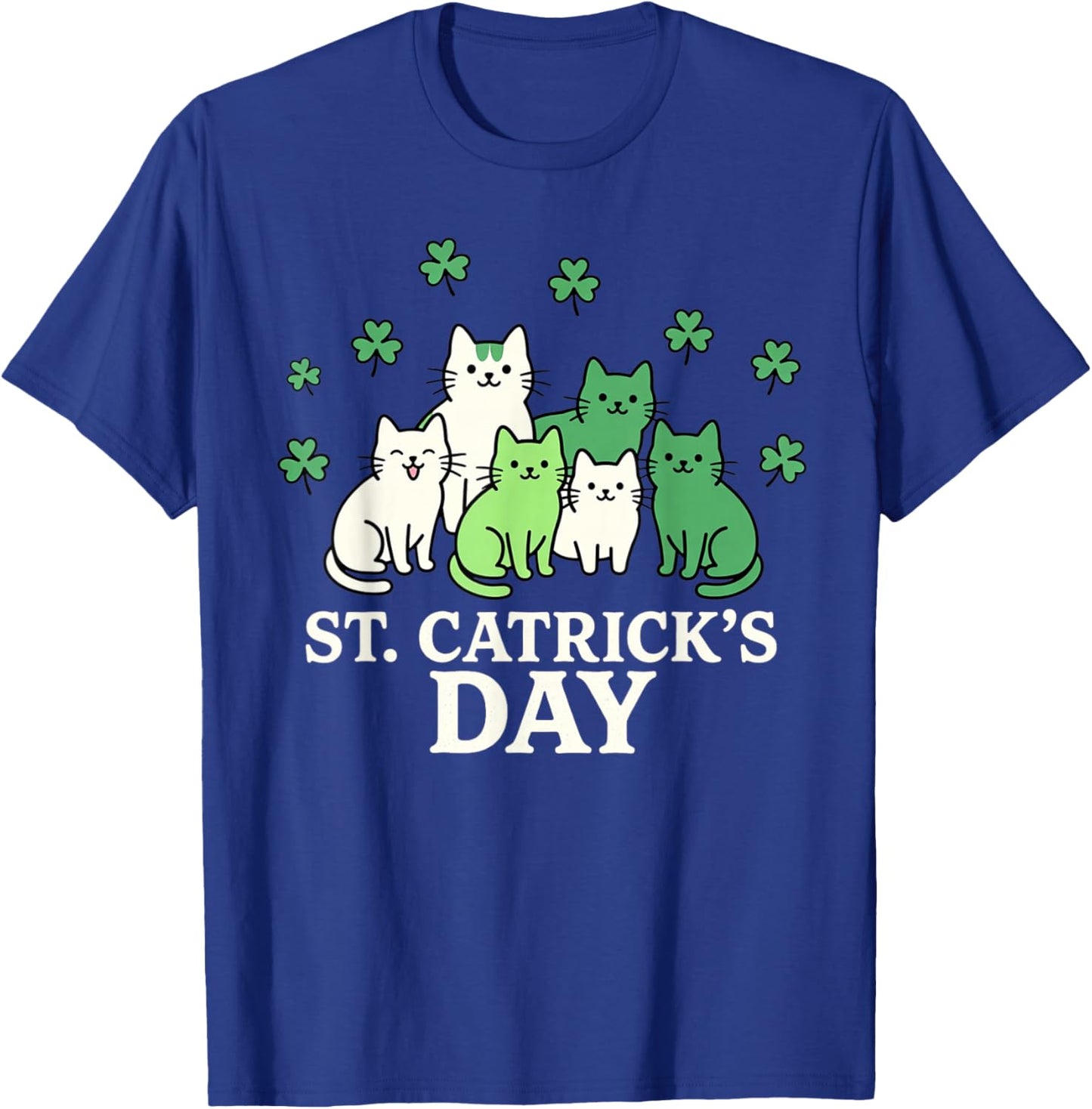 St Patricks Catricks Day Funny Cats T-Shirt - T-Shirt | Royal