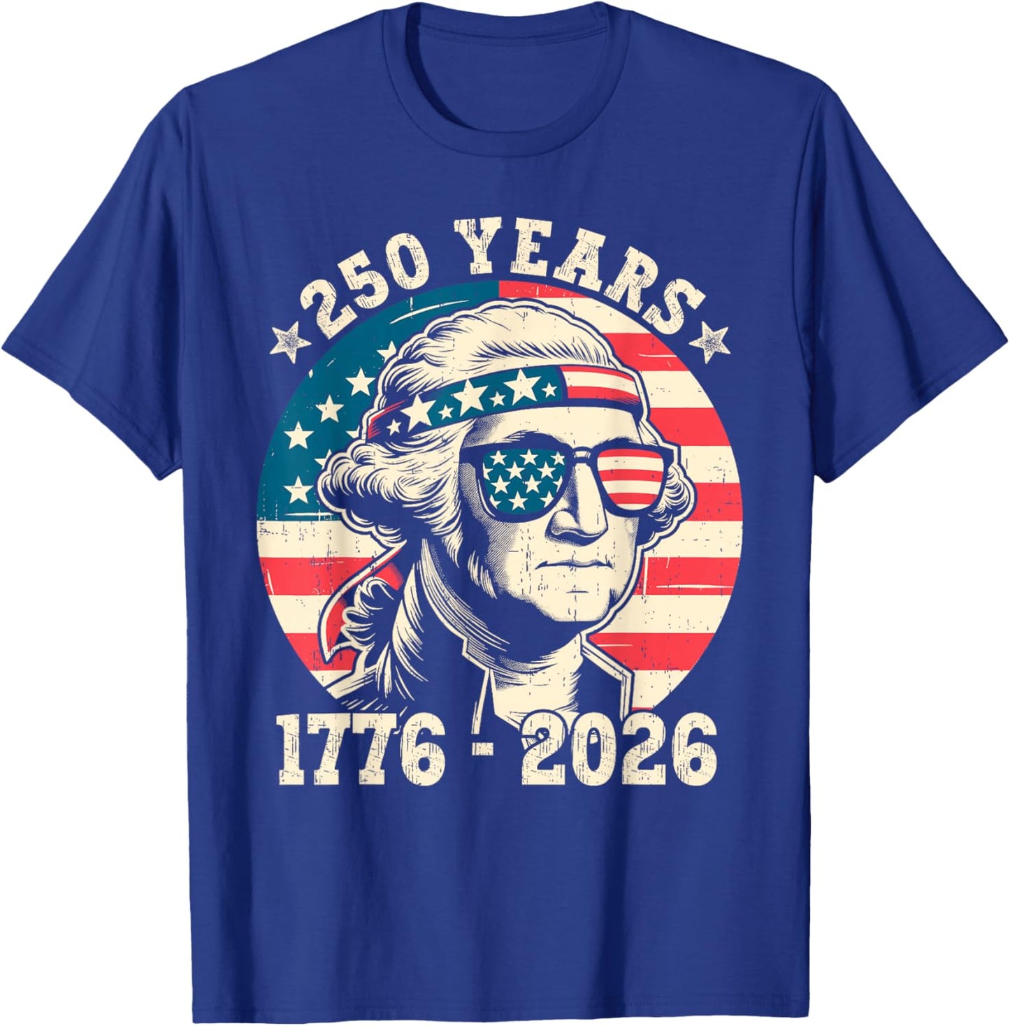 Flag Vintage 250 Years American 1776 2026 250th USA Birthday T-Shirt - T-Shirt | Royal
