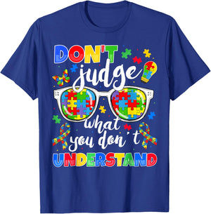 Autism Awareness Dont Judge Understand Love Autistic T-Shirt - T-Shirt | Royal