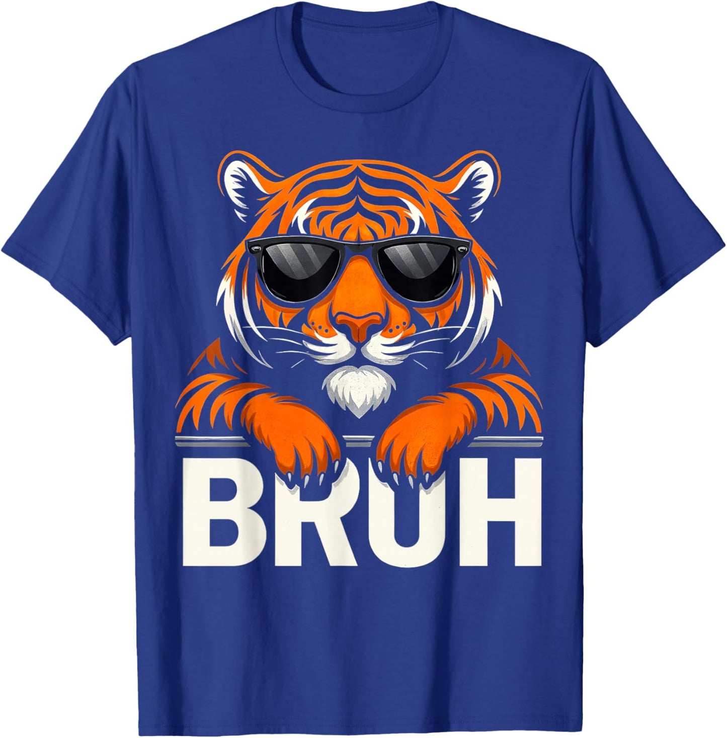 Vintage Retro Cool Tiger Bruh Graphic Gift Women Kid T-Shirt - T-Shirt | Royal