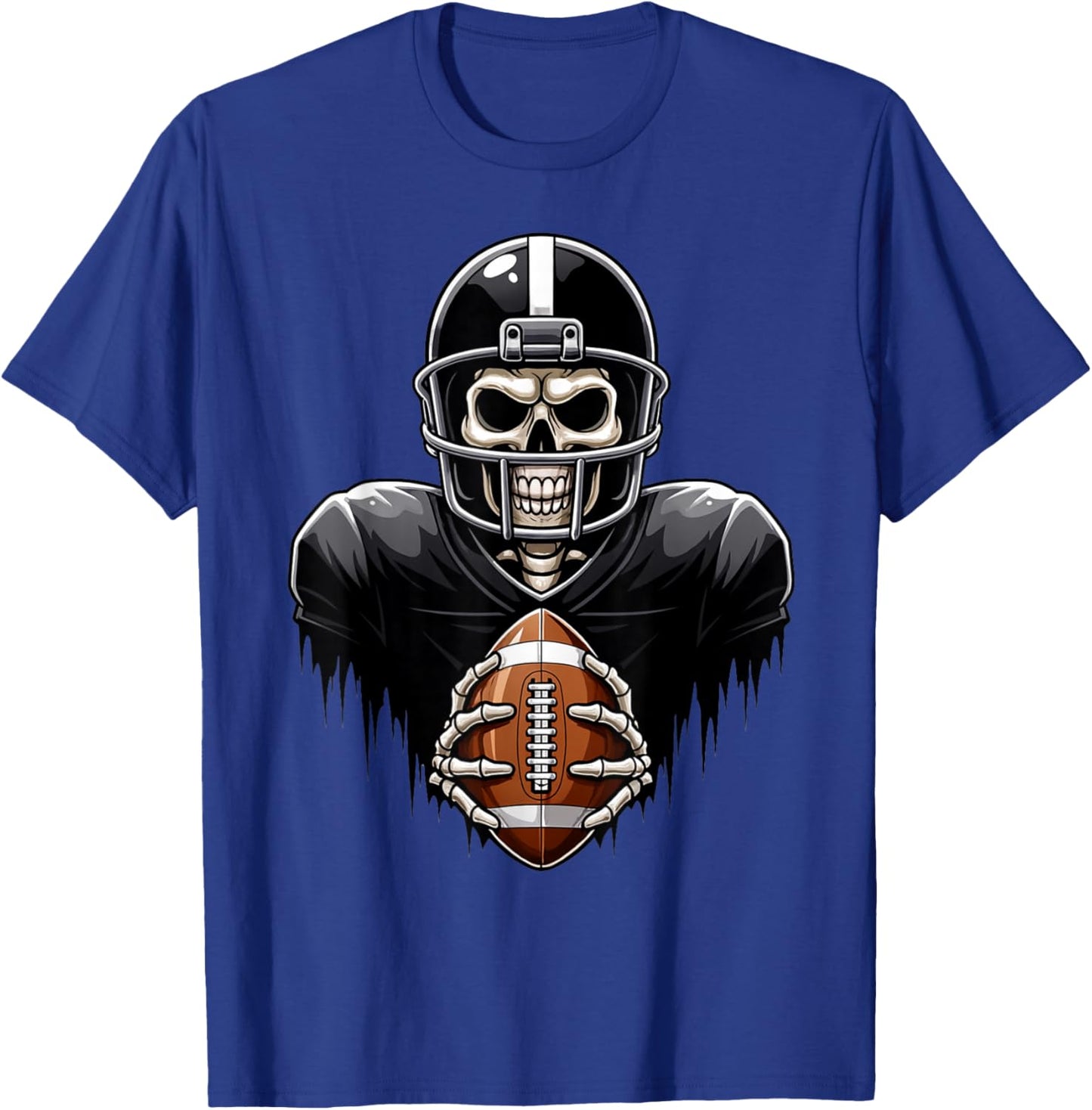 Skeleton Playing Football Player Halloween Costume Sports T-Shirt - T-Shirt | Royal