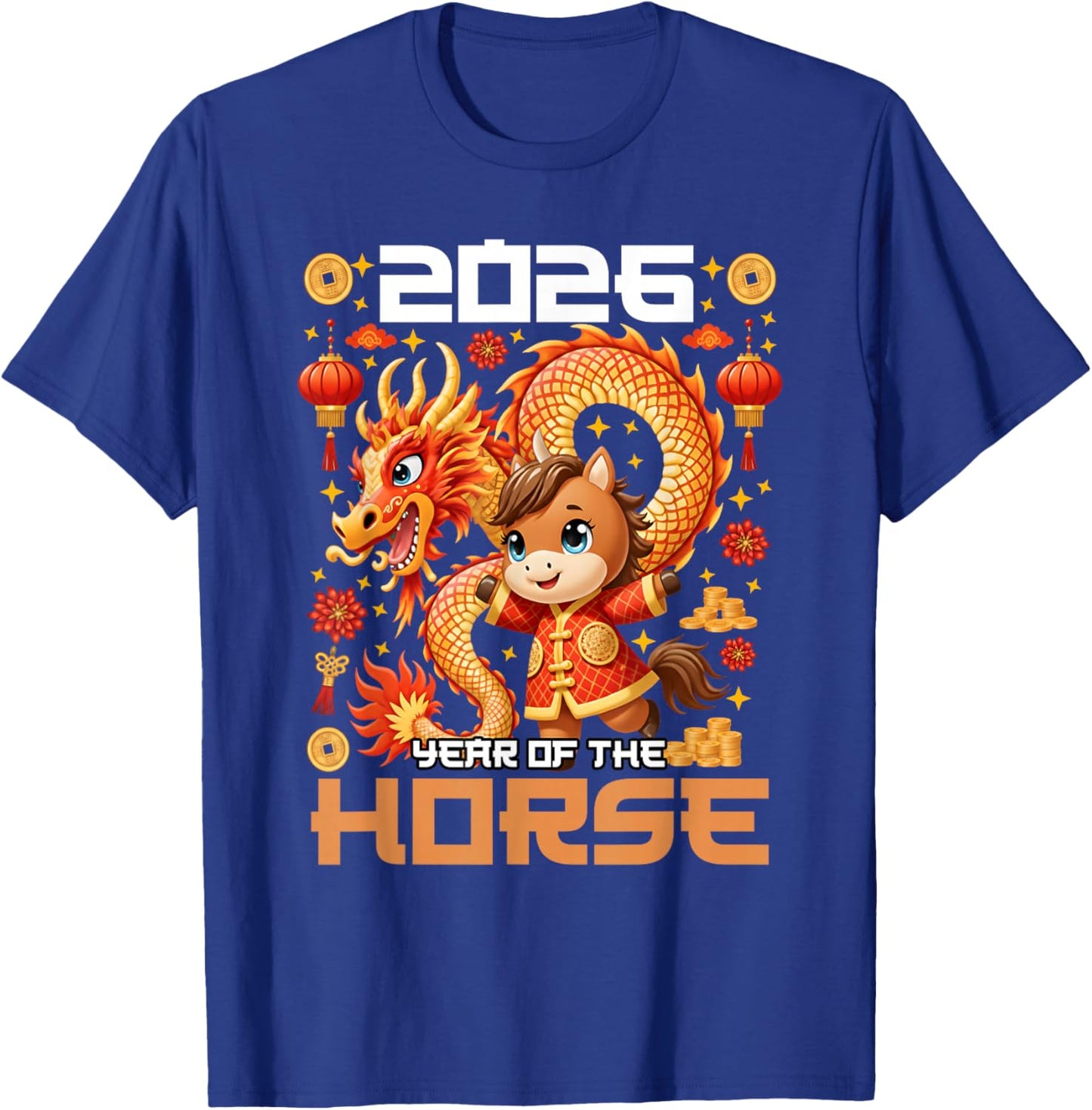 New Year 2026 Chinese Dragon Dance Lunar Year of The Horse T-Shirt - T-Shirt | Royal