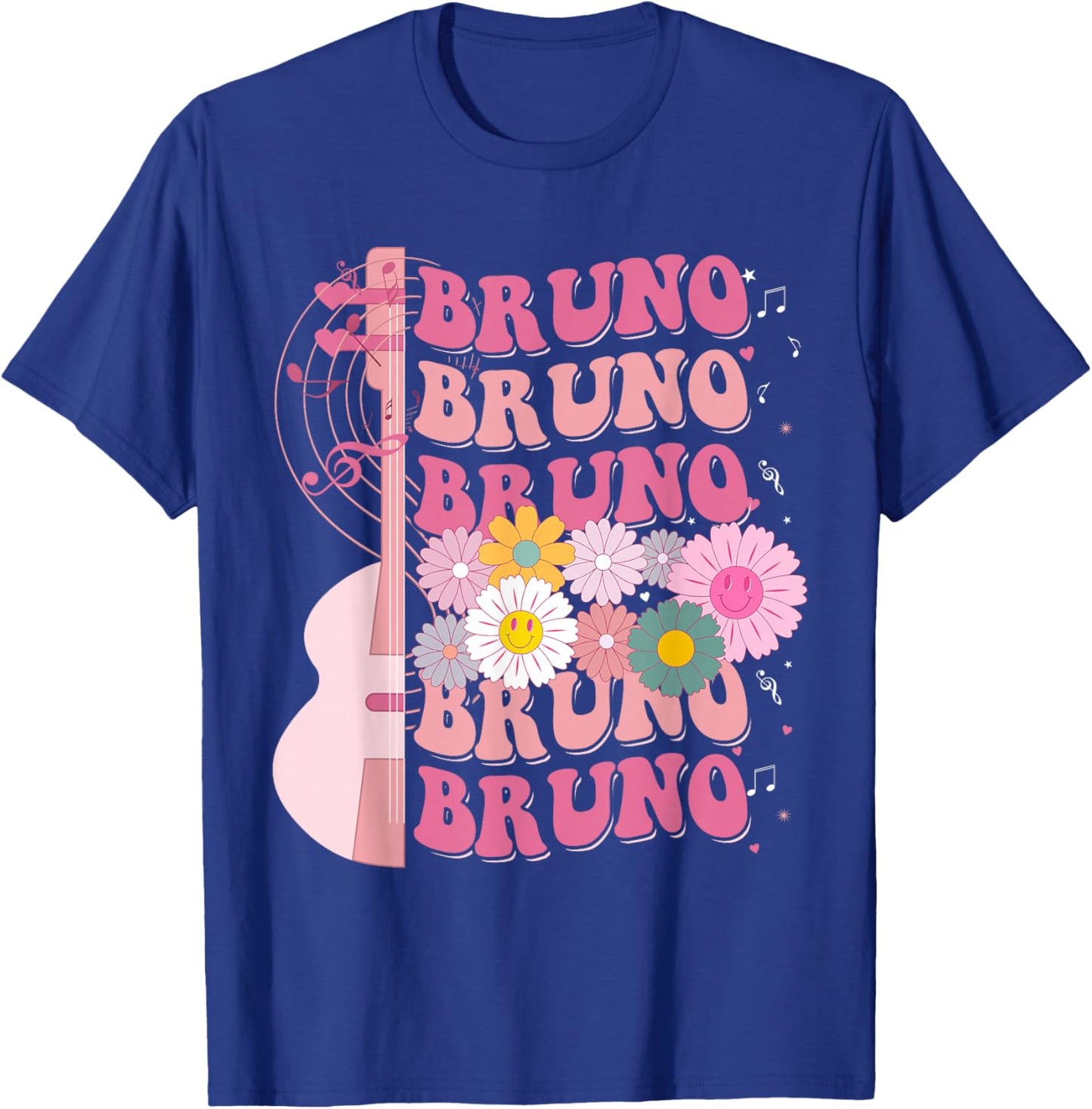 Girl Retro Bruno First Name Personalized Groovy 80's T-Shirt - T-Shirt | Royal