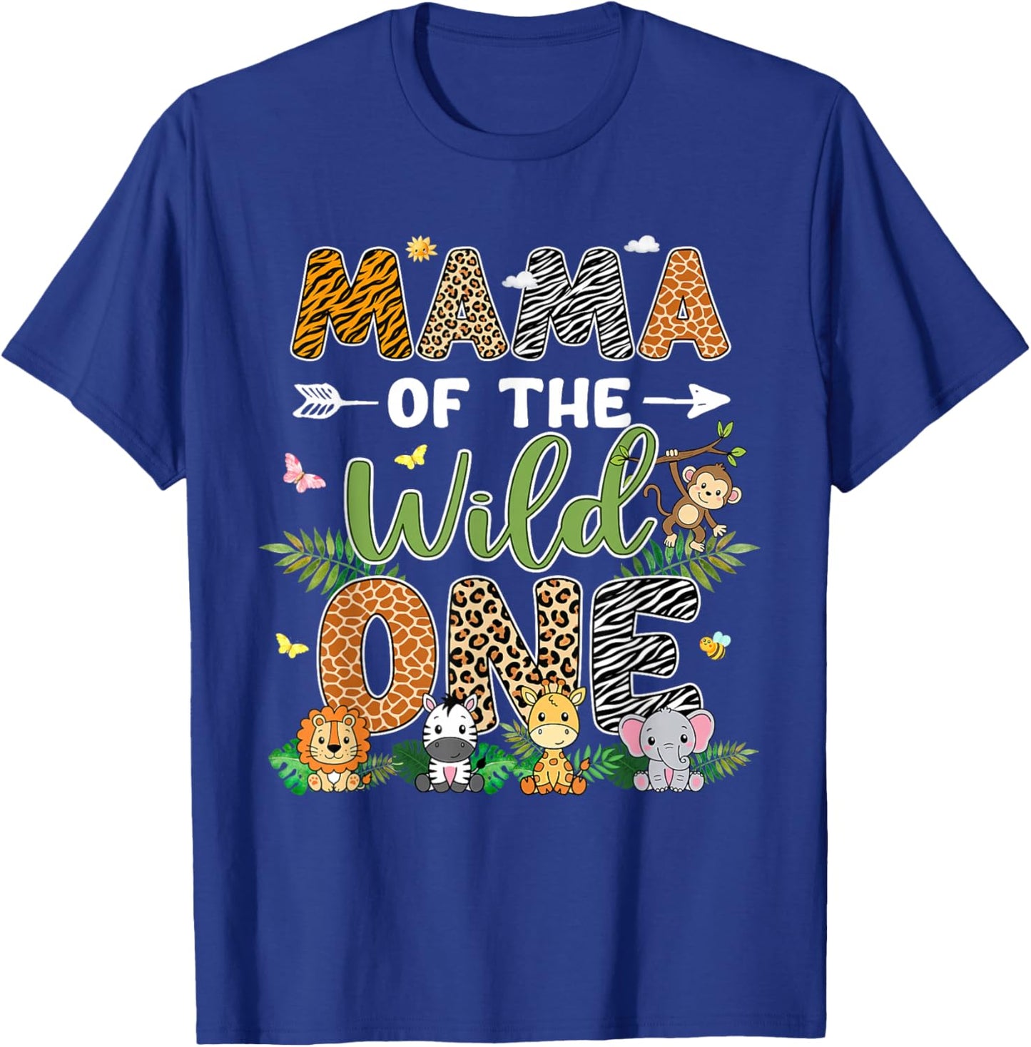 Mama of The Wild One 1st Birthday Safari Jungle Family T-Shirt - T-Shirt | Royal