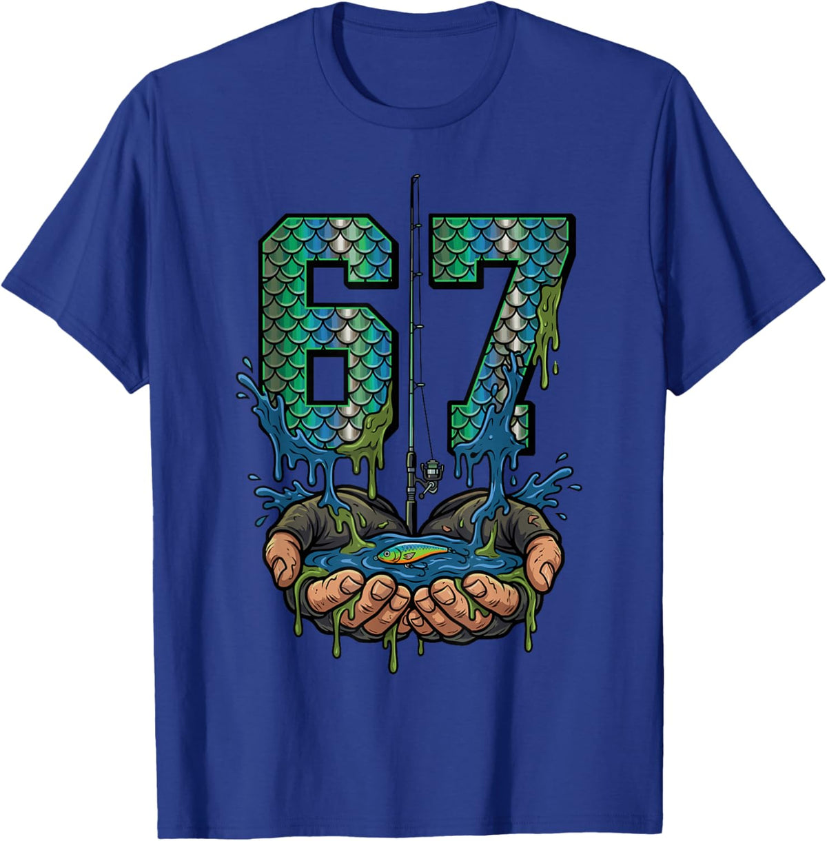 Fishing 67 Six Seven Fishermen T-Shirt - T-Shirt | Royal