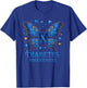 Diabetes Awareness Butterfly Blue Ribbon T1D T-Shirt - T-Shirt | Royal