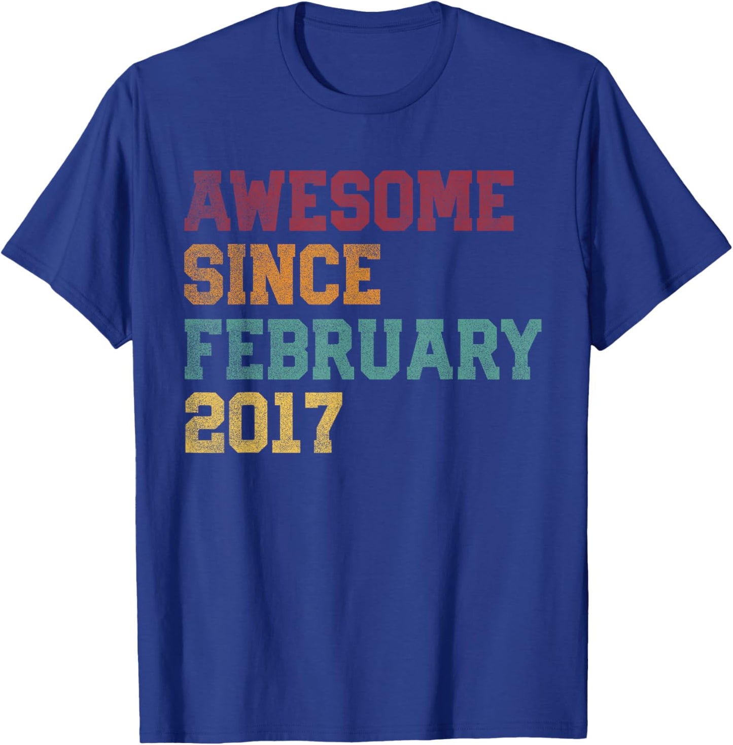 Awesome Since February 2017 9th Birthday 9 Years Old T-Shirt - T-Shirt | Royal