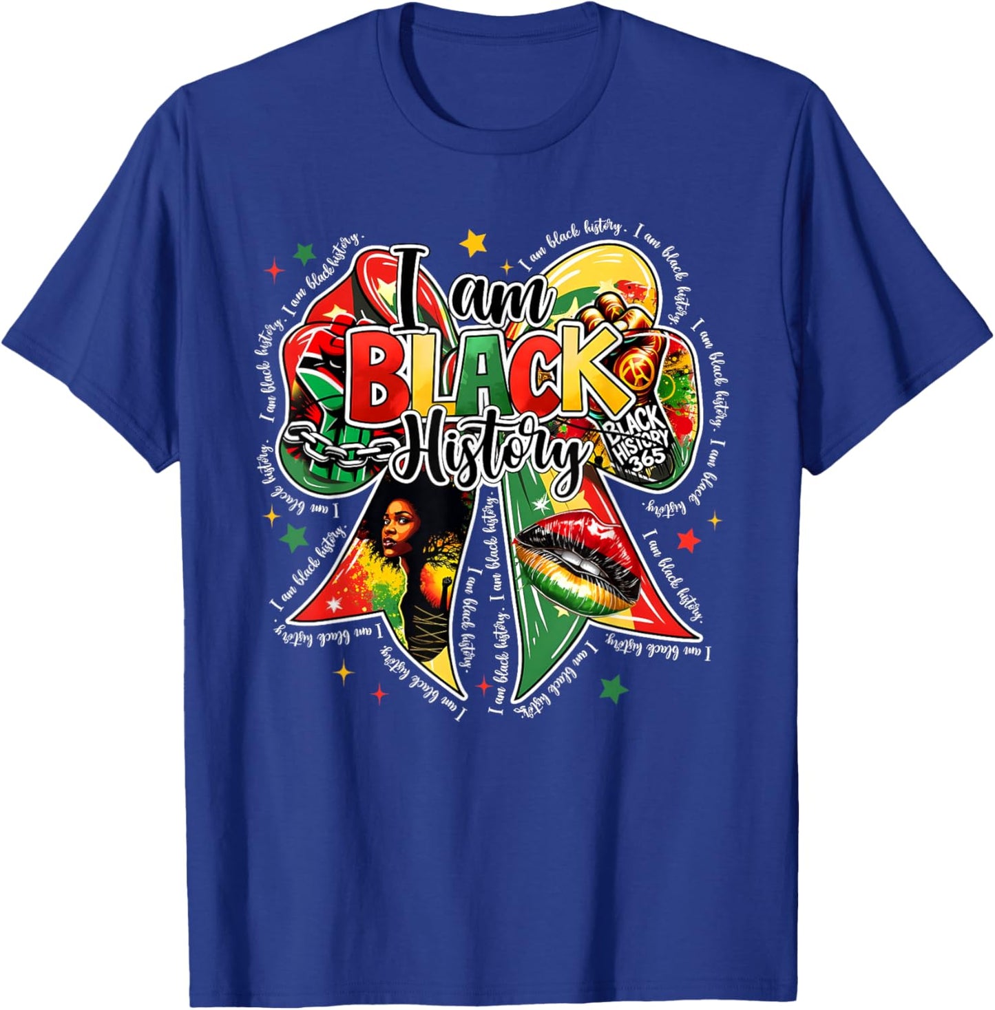 I Am Black History Coquette Bow Girl Women T-Shirt - T-Shirt | Royal