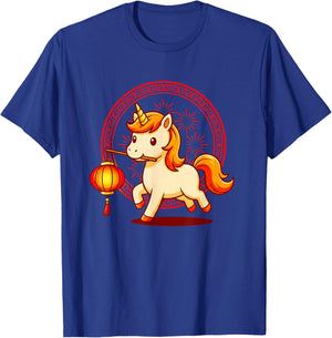Chinese New Year Unicorn Lantern 2026 Year of The Horse T-Shirt - T-Shirt | Royal