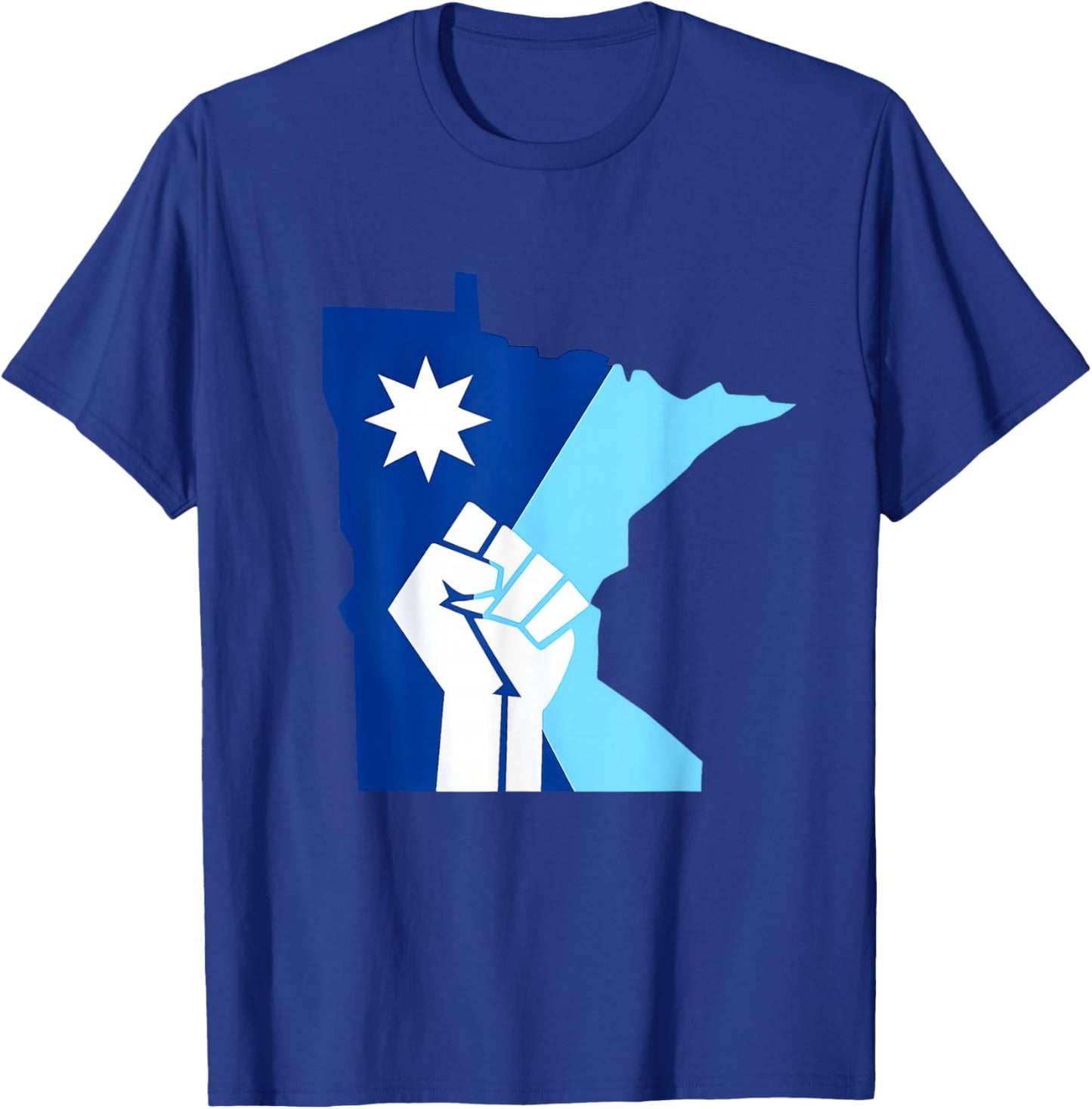 Minnesota Strong, Raised Fist Flag, State Pride Protest T-Shirt - T-Shirt | Royal