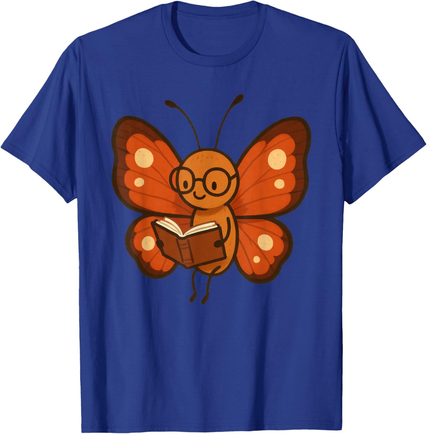 Cuter Butterfly Reading Book Nerd T-Shirt - T-Shirt | Royal