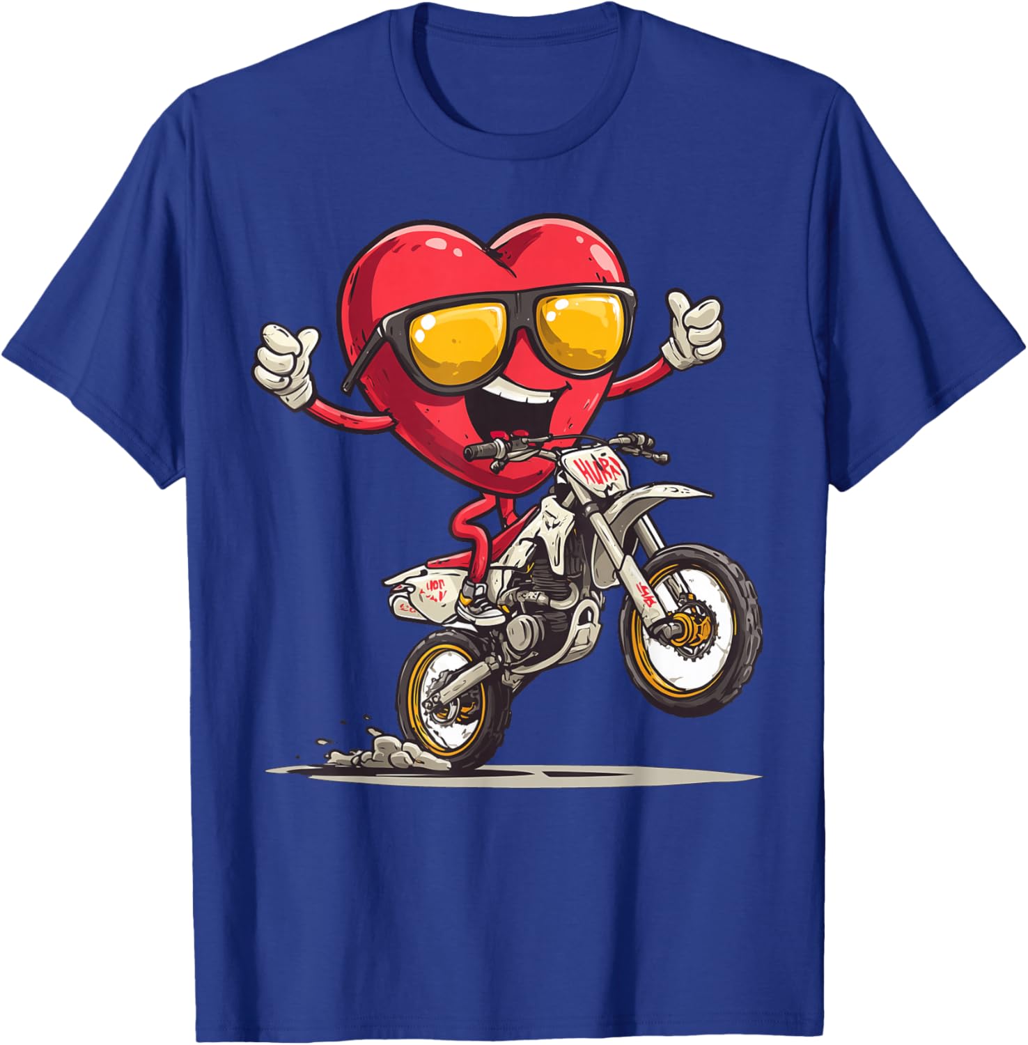 Dirt Bike Heart Motocross Dirt Biking Enduro Valentine's Day T-Shirt - T-Shirt | Royal
