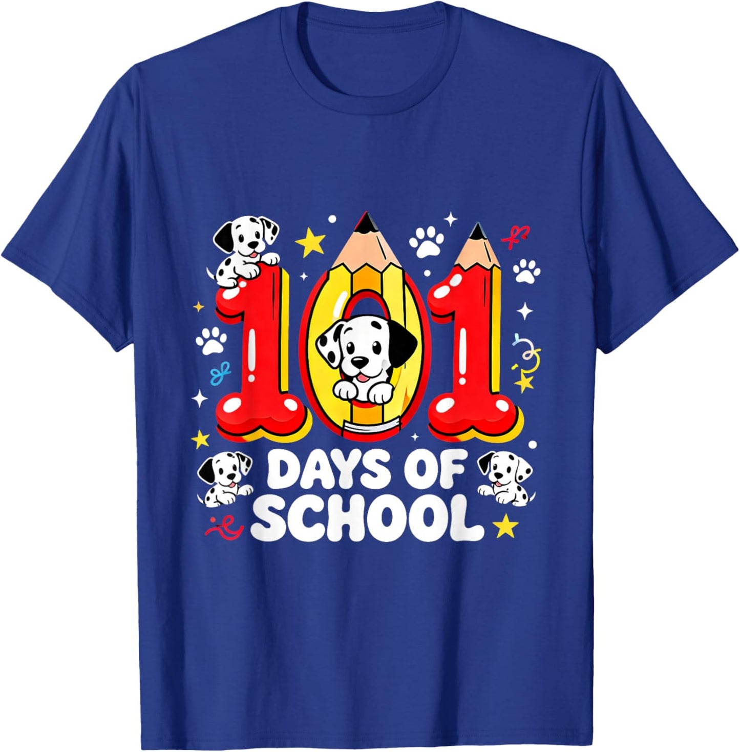 101 Days of School Cute Puppy Classroom Design T-Shirt - T-Shirt | Royal
