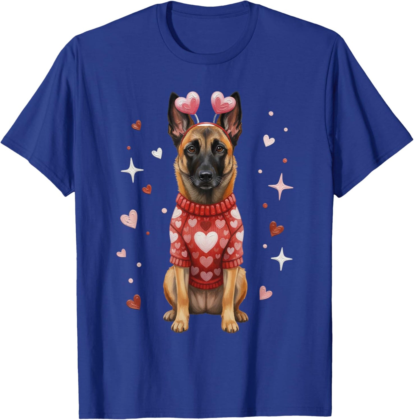 Cute Belgian Malinois Valentine Heart Valentines Day T-Shirt - T-Shirt | Royal