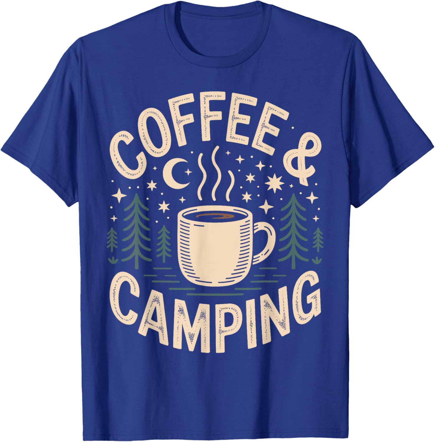 Coffee and Camping T-Shirt - T-Shirt | Royal